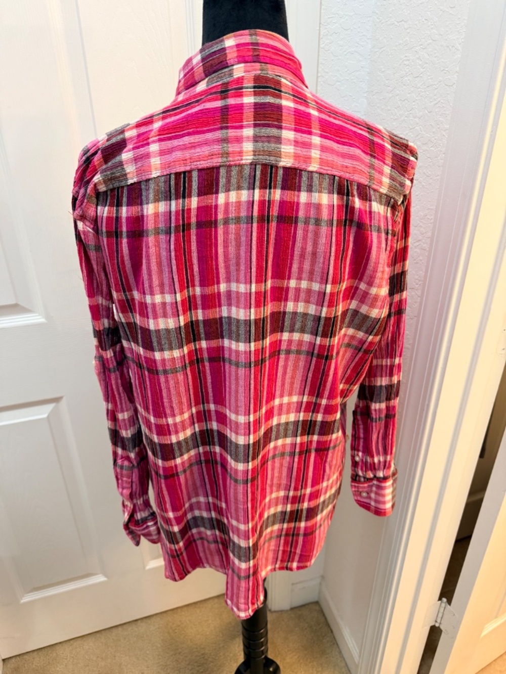 Lauren Ralph Lauren Pink Plaid Western Shirt – Women’s Size L - Picture 5 of 8